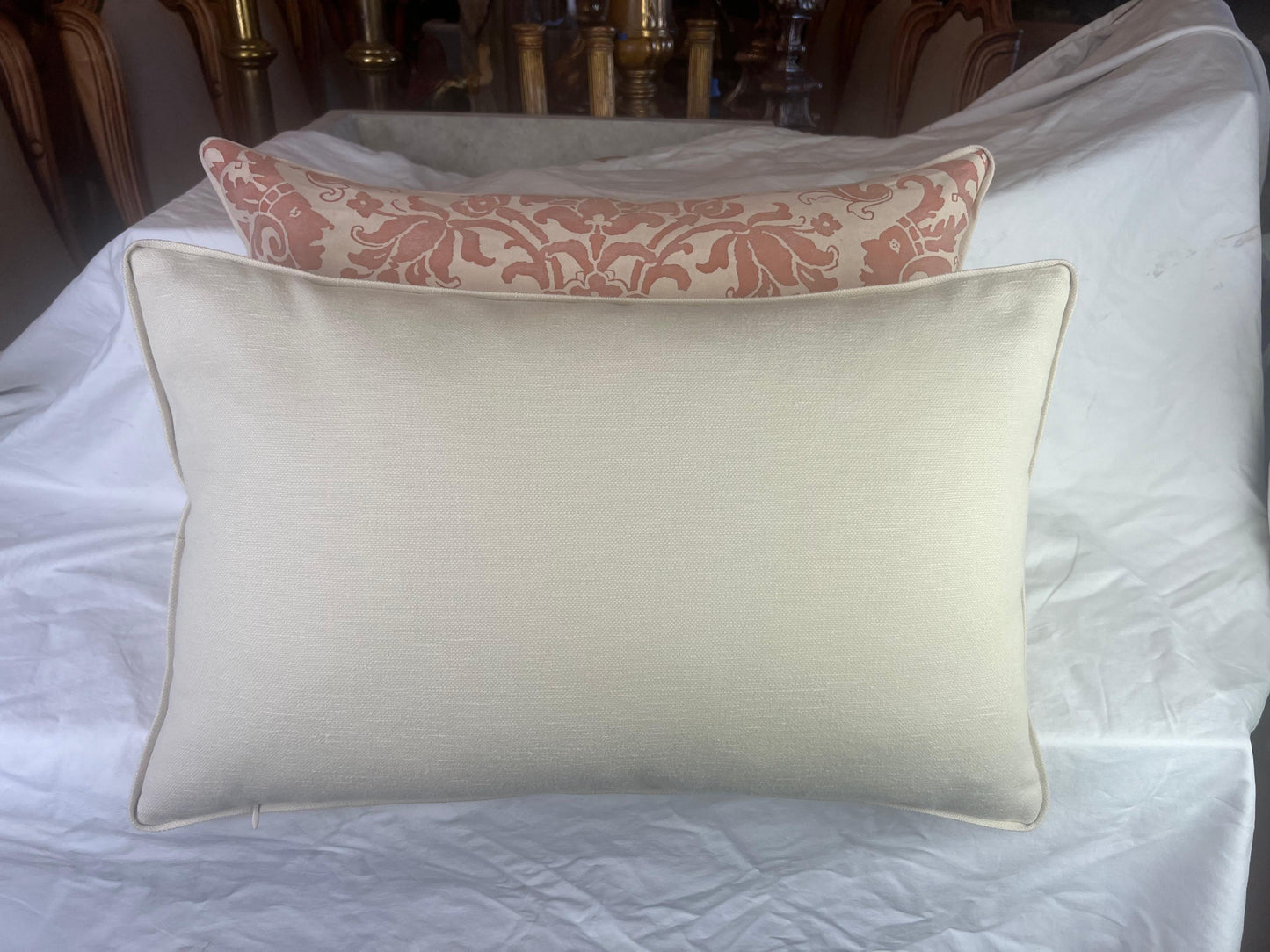 Pair of Carnavalet Patterned Fortuny Pillows
