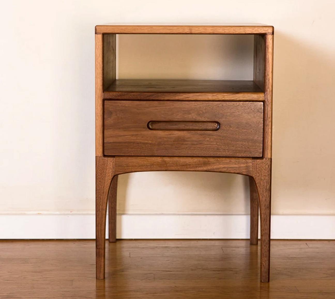 Classic Modern Nightstand Set – Solid Walnut, Set of 2