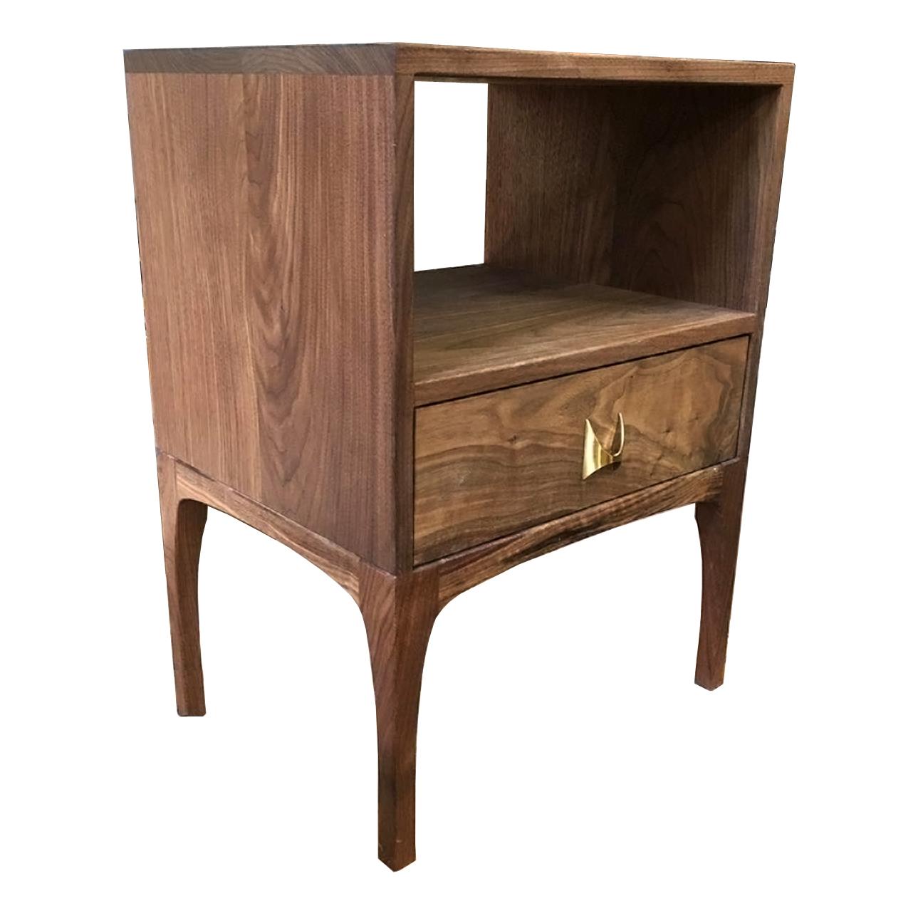 Classic Modern Nightstand Set – Solid Walnut, Set of 2