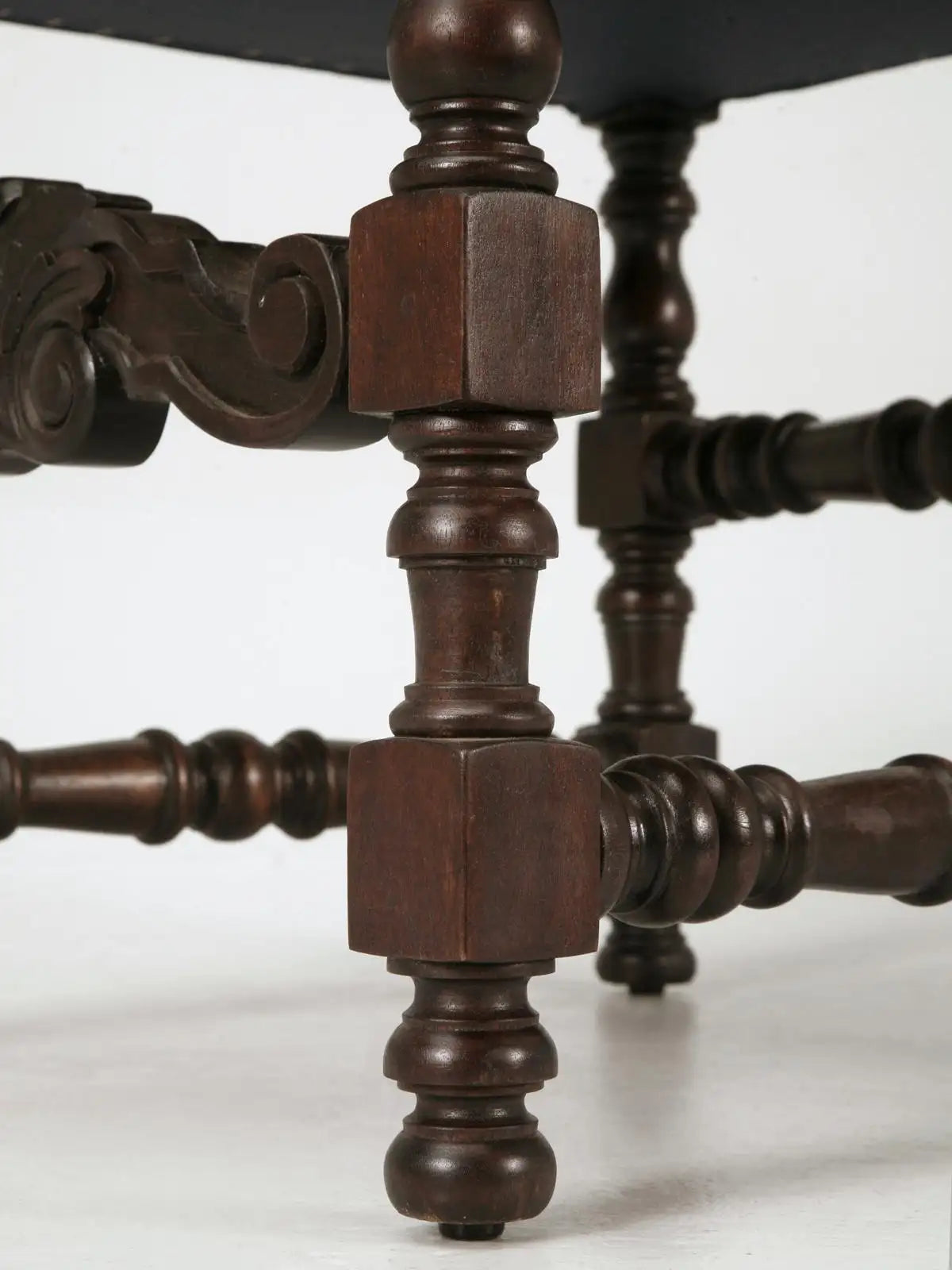 Custom Hand-Made Spanish Style Tooled Leather Dining Side Chairs – Set of 10