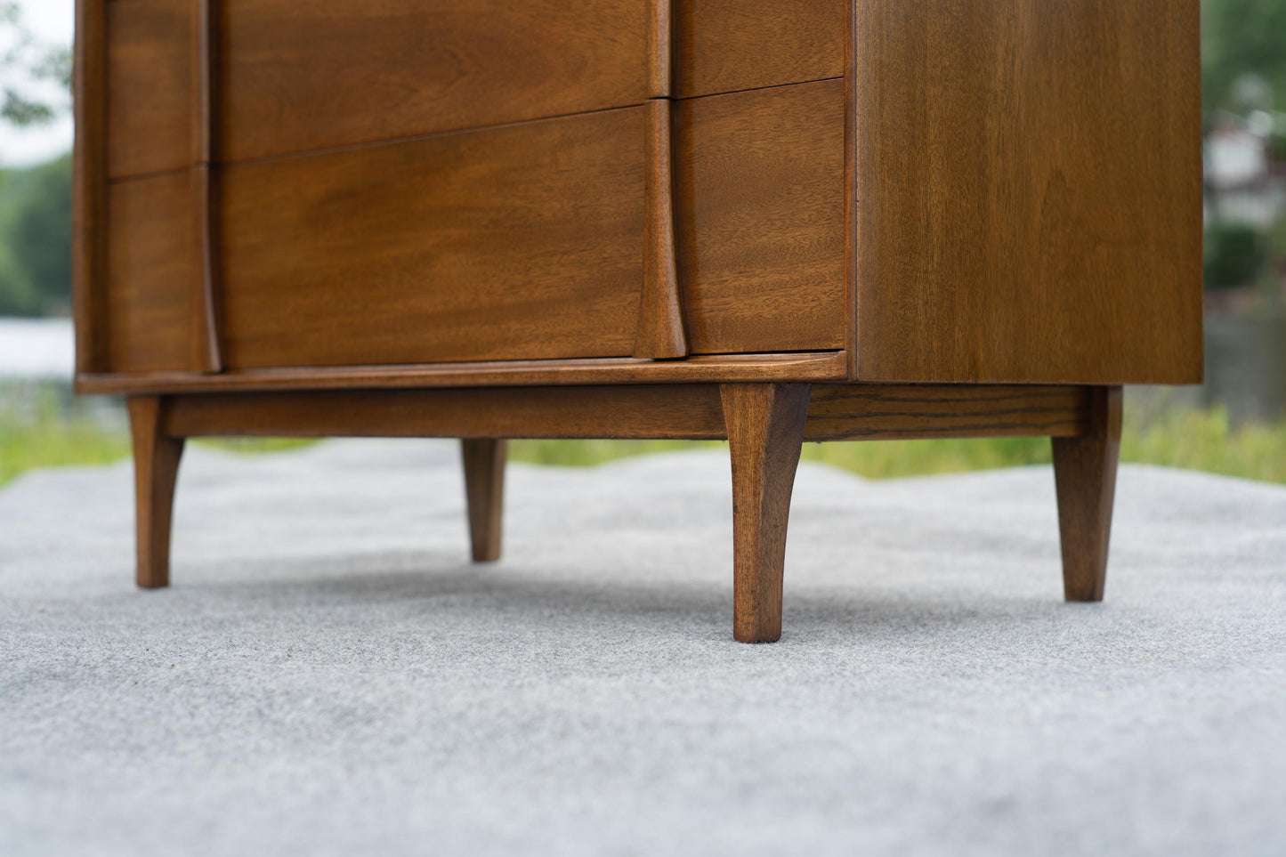 Restored Mid-Century Modern 5-Drawer Tall Dresser – Red Lion, c.1950s