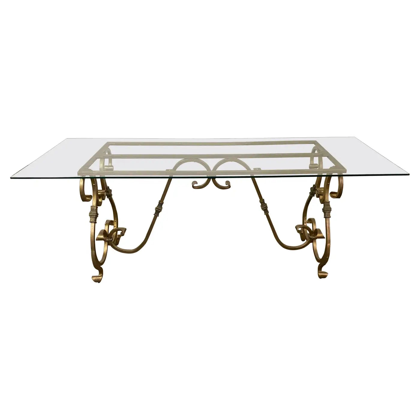 Antiqued Gold Finish Baroque Style Dining Table Base