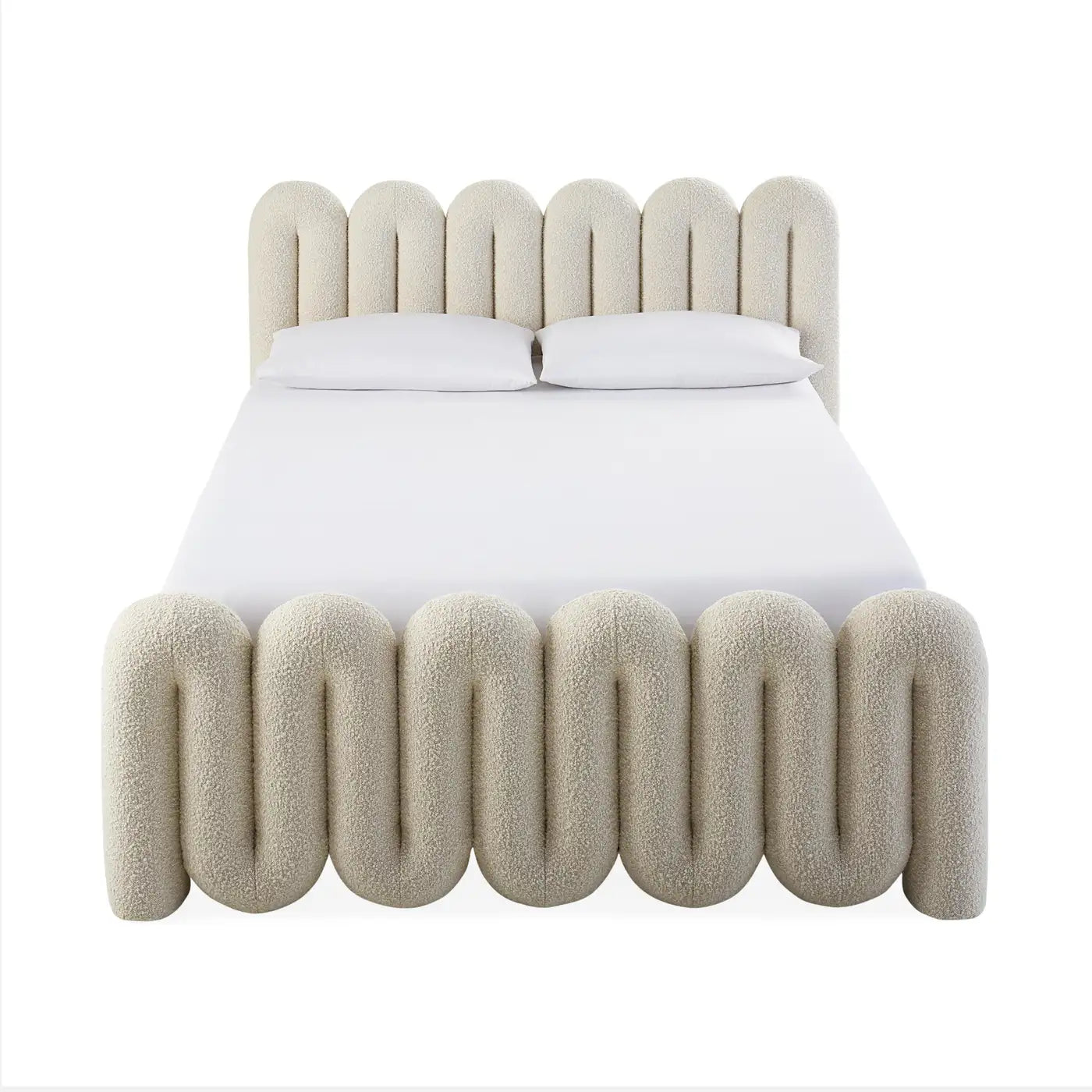 Serpentine Upholstered Queen Bed