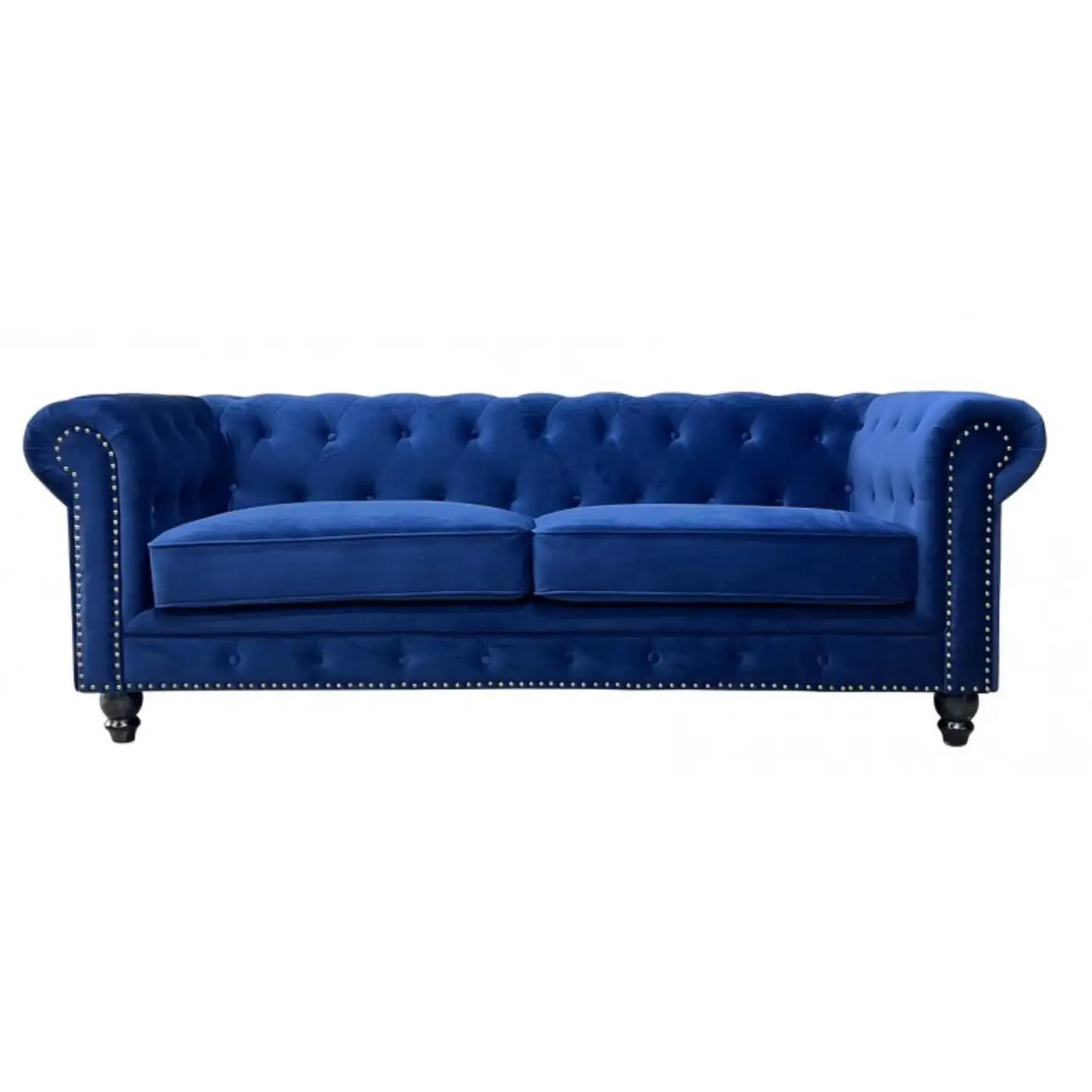 New Chester Premium 3 Seater Sofa, Navy Blue Velvet Upholstery