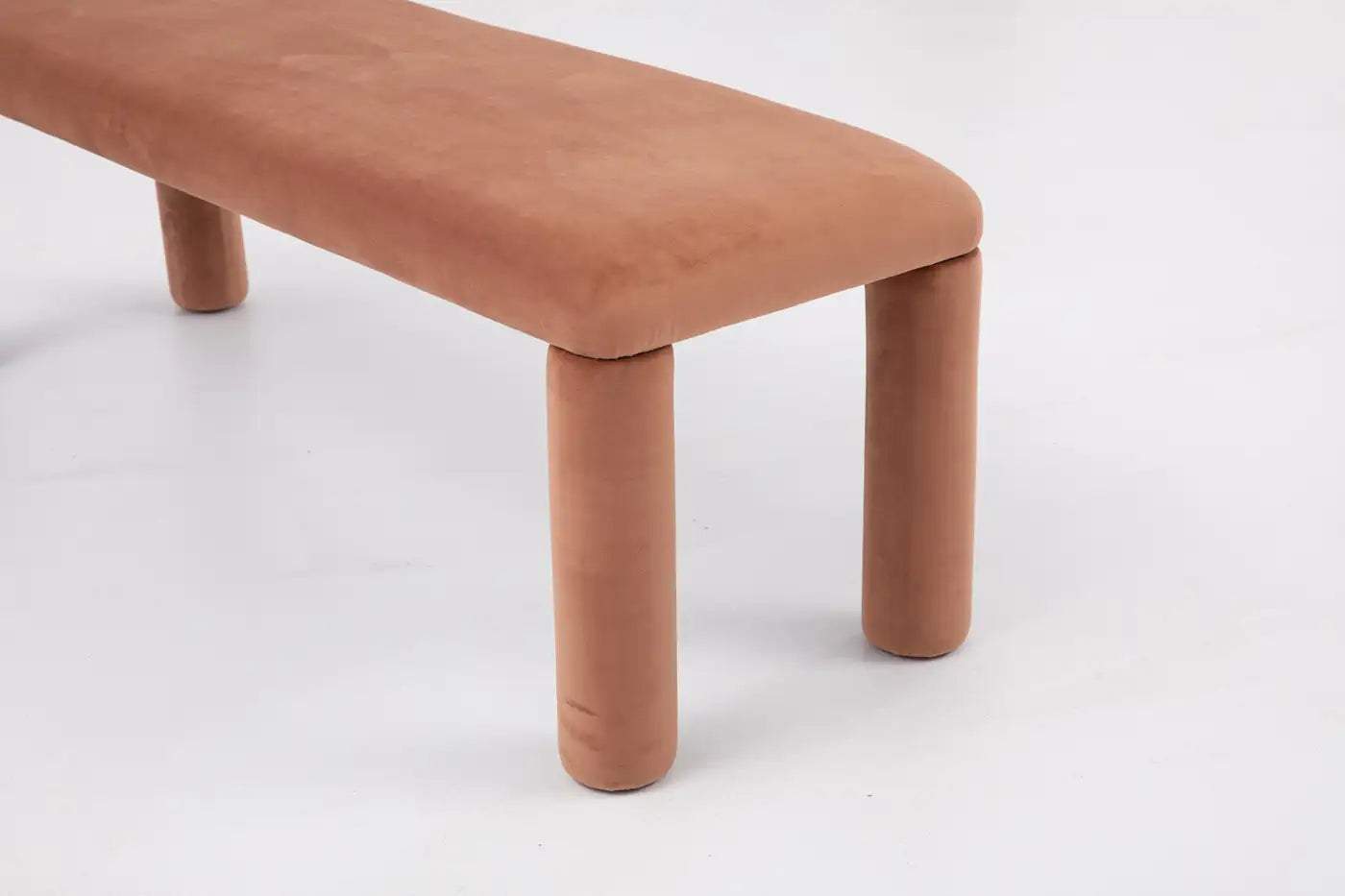 Brown bench on a white background