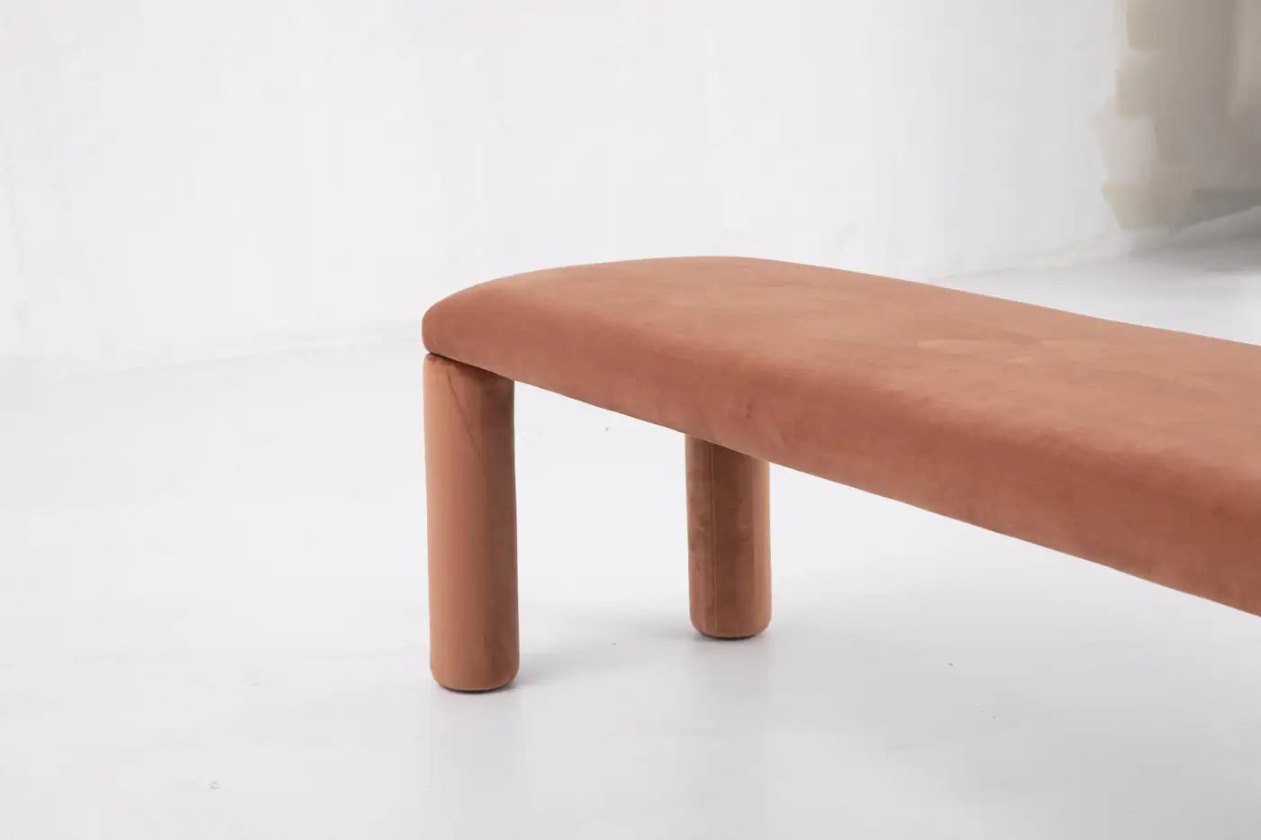 Brown bench on a white background