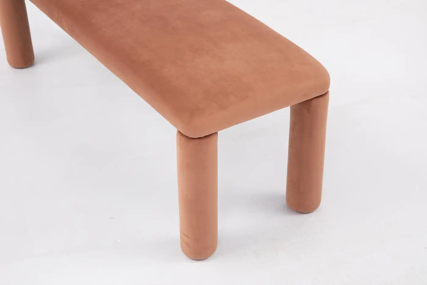 Brown bench on a white background