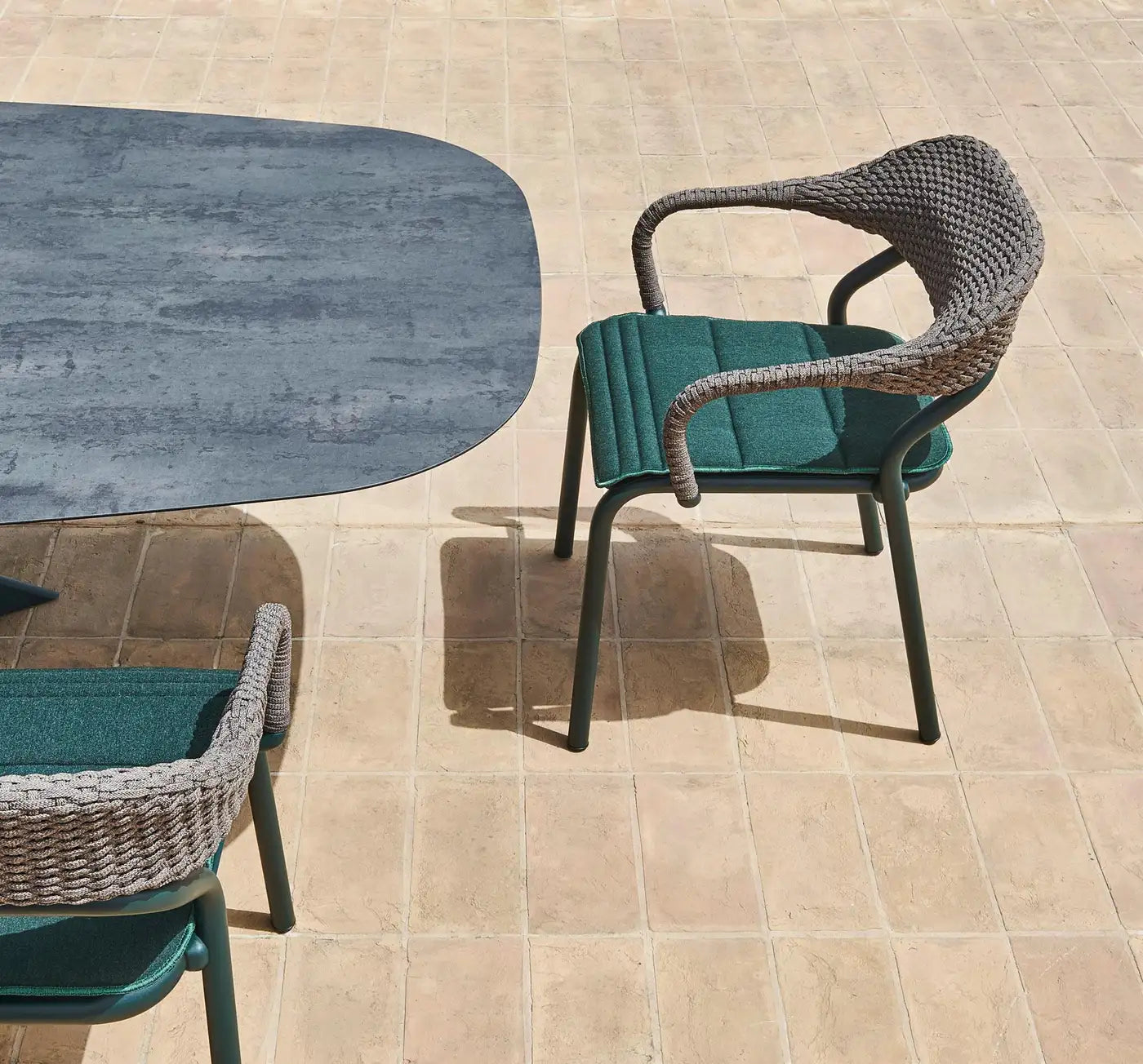 7-Piece Italian Outdoor Dining Set–Includes Table and 6 Stackable Chairs