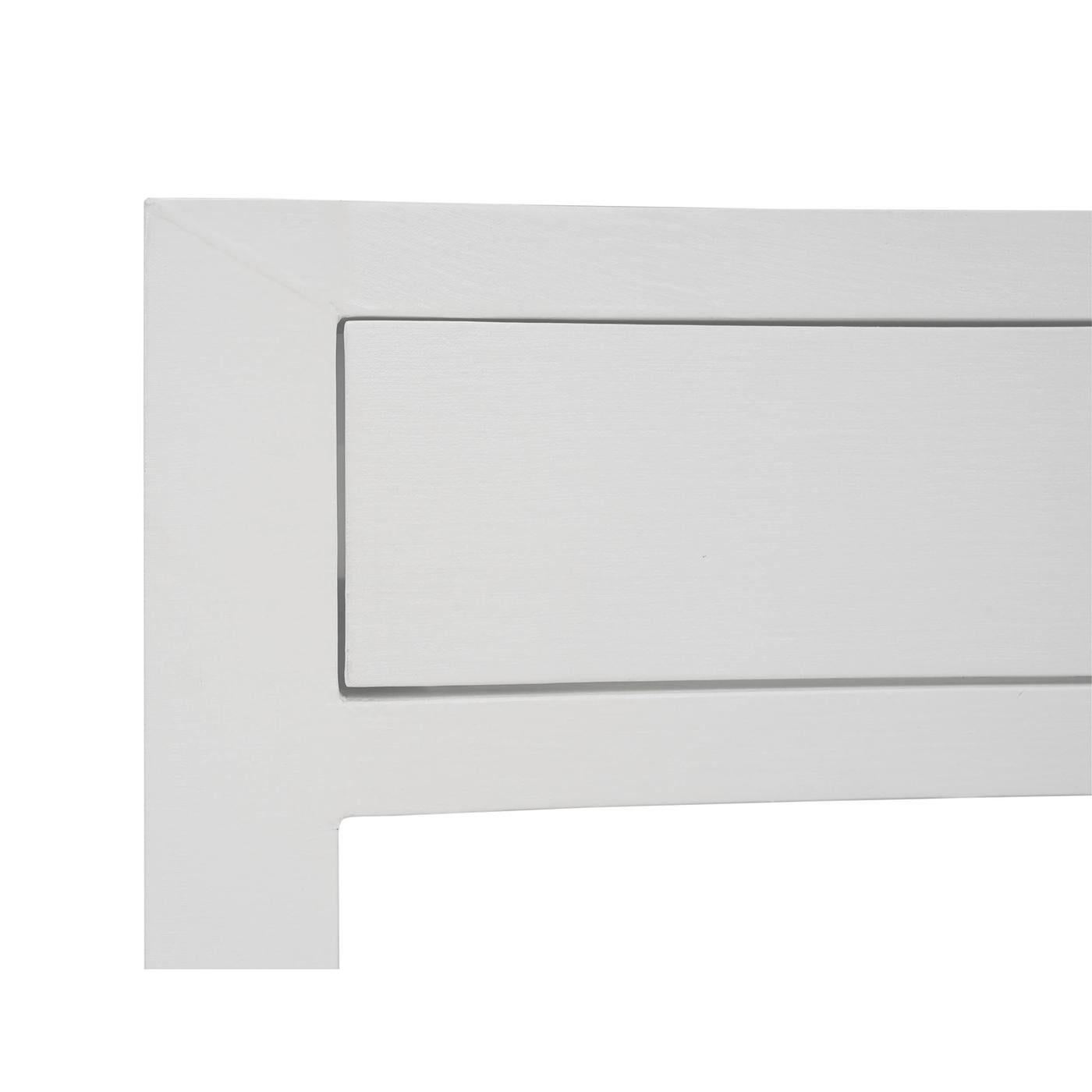 White Linen Wrapped Nightstand – Modern Minimalist Design
