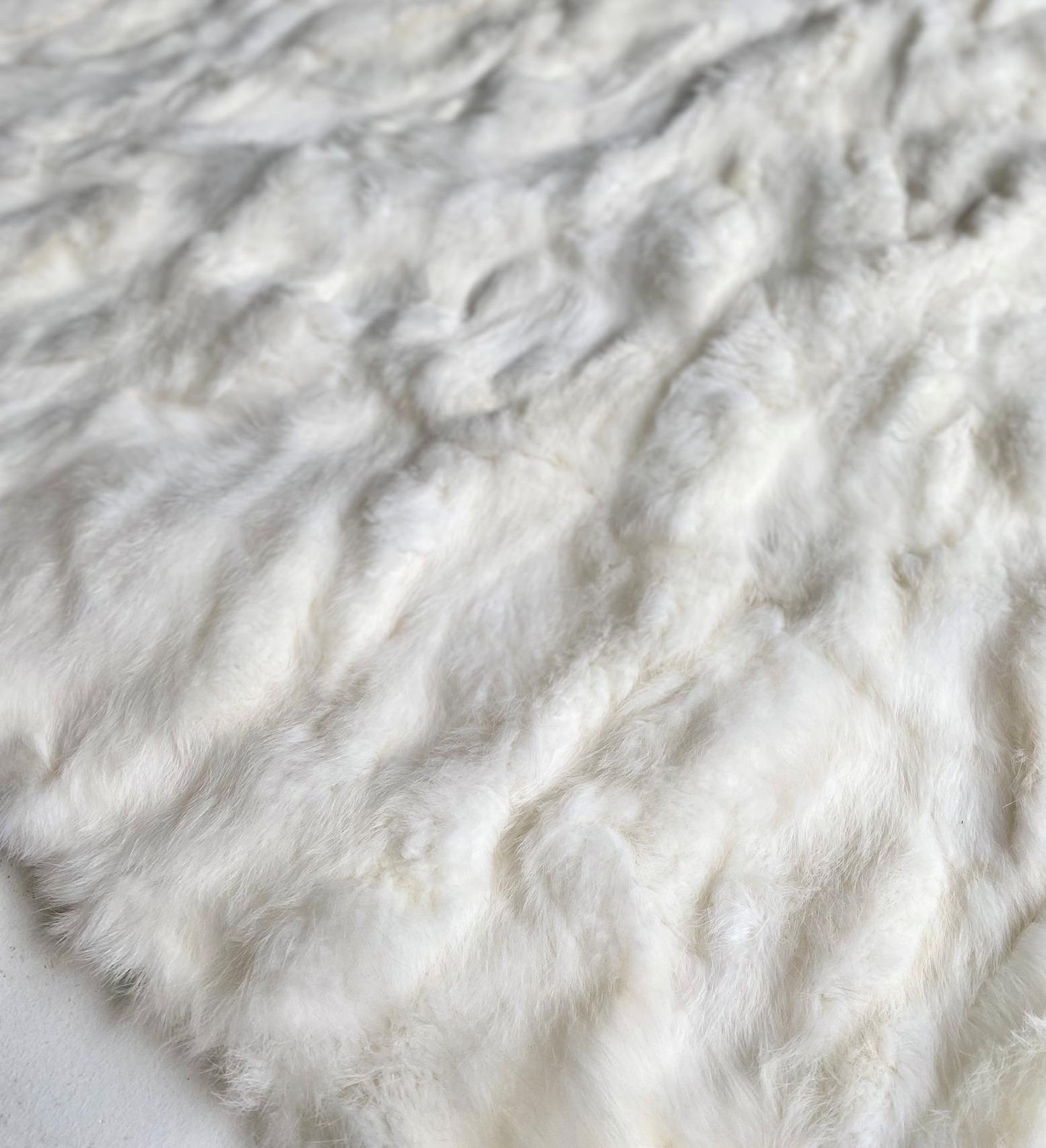 White Rabbit Fur Blanket – 7x8 ft King Size (Customizable)