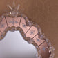 Navagero Murano Glass Wall Mirror – Golden Crystal & Pink-Toned Floral Etchings