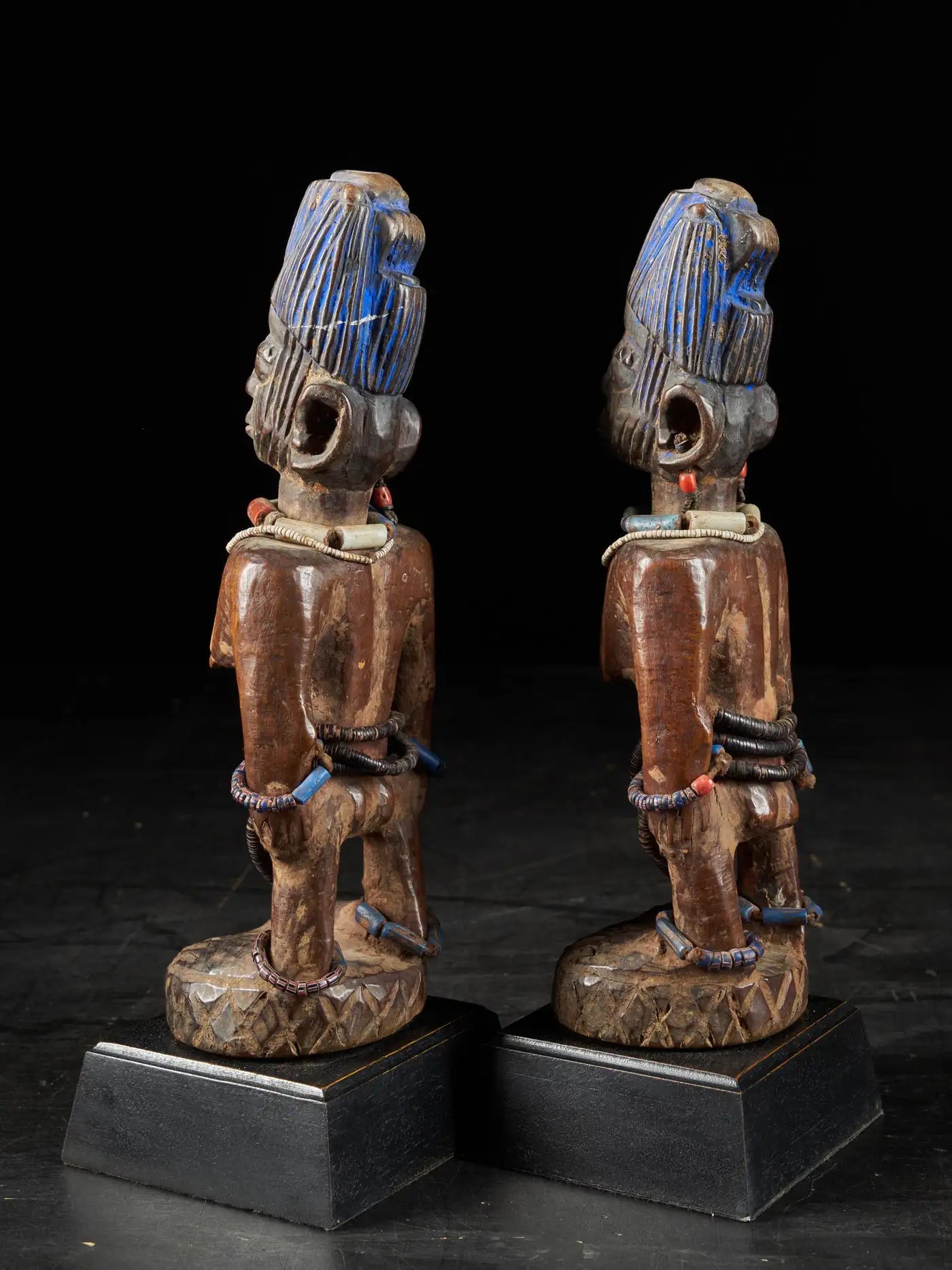 Pair of Decorative Figures ScuIptures Ibeji Twin Figures, Yoruba people Nigeria