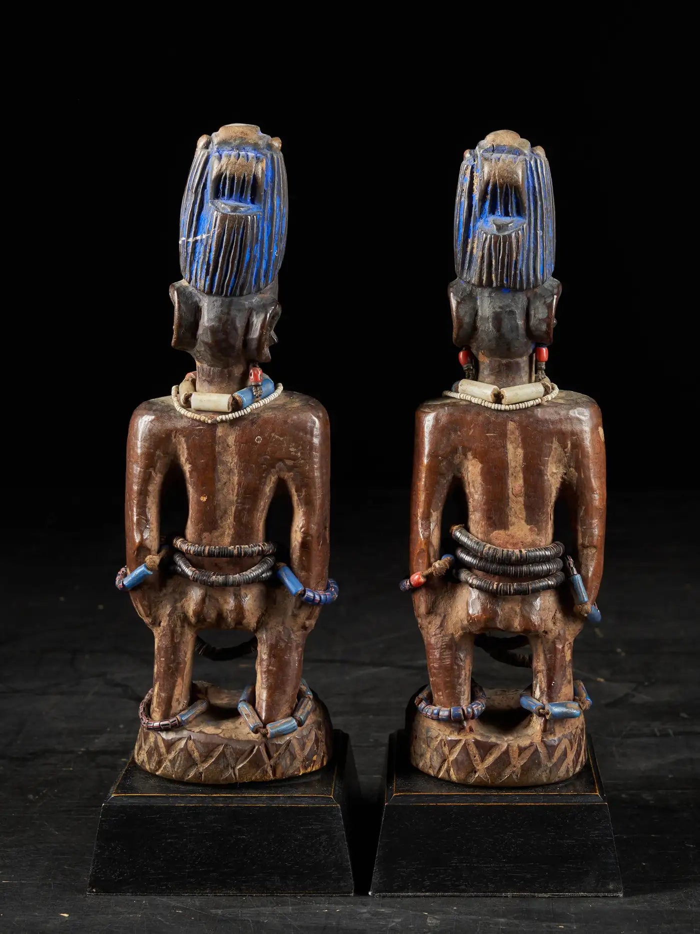 Pair of Decorative Figures ScuIptures Ibeji Twin Figures, Yoruba people Nigeria