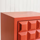 Karo Nightstand – Brutalist-Inspired Coral Lacquered Design