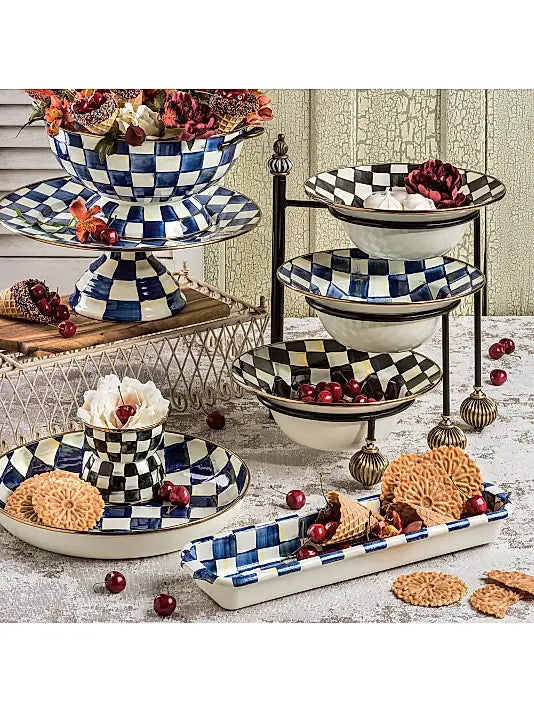 Royal Check Enamel Serving Bowl