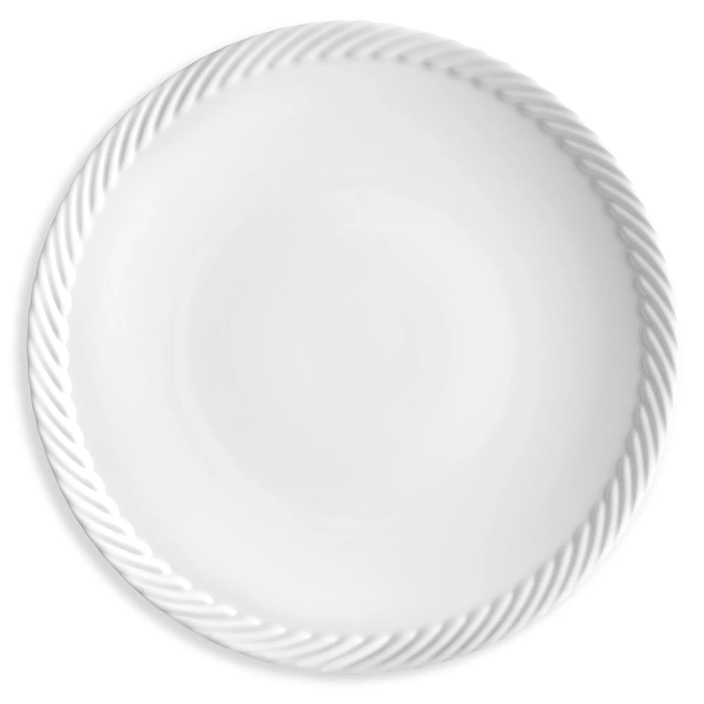Elegant Rope-Motif Porcelain Dessert Plate