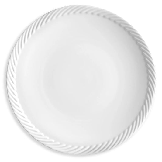Elegant Rope-Motif Porcelain Dessert Plate