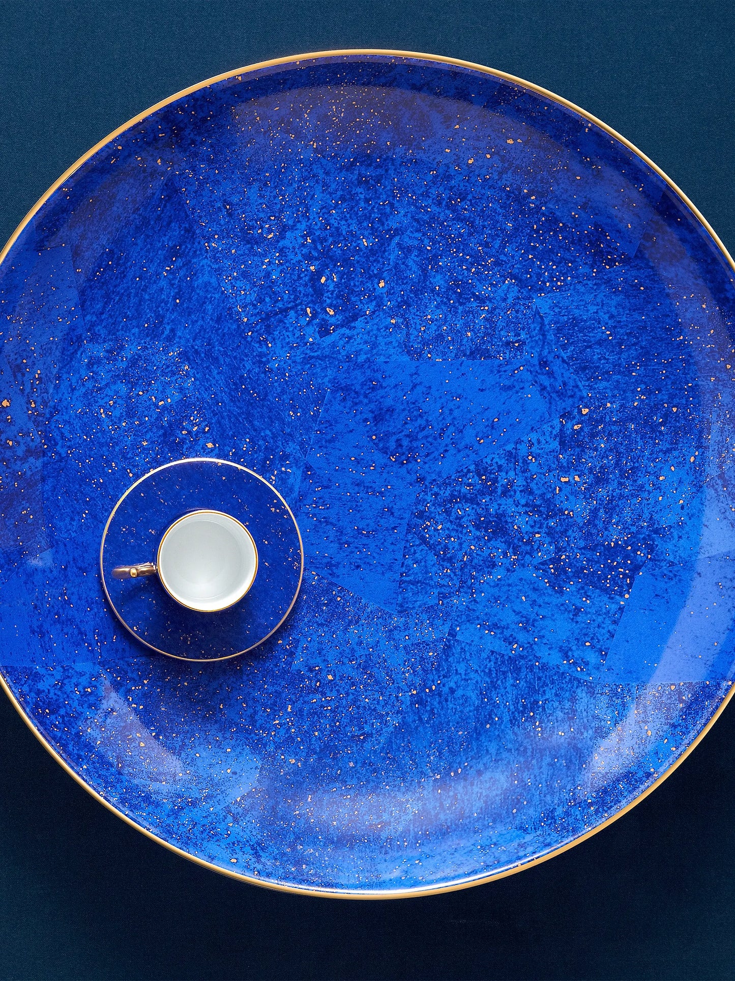 Porcelain Charger & Cake Plate with 24K Gold Accents