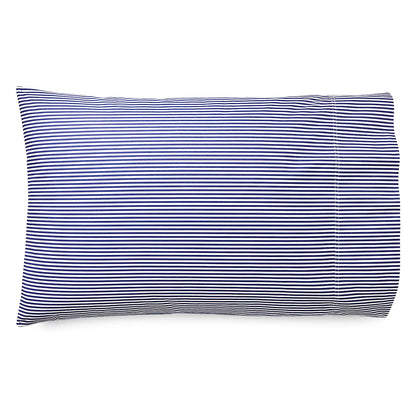 Organic Shirting Stripe 400-Thread Count Pillowcase Set – Blue Stripe