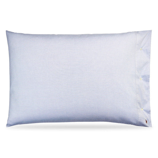 Organic Oxford Stripe Bedding Pillowcase – Blue