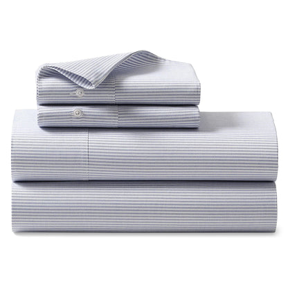 Organic Oxford Stripe Fitted Sheet