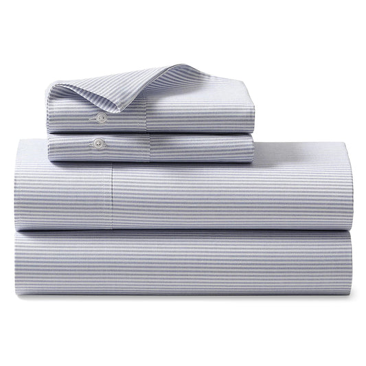 Organic Oxford Stripe Fitted Sheet