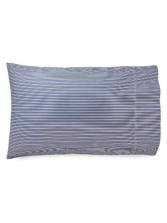 Organic Shirting Stripe 400-Thread Count Flat Sheet – Blue Stripe