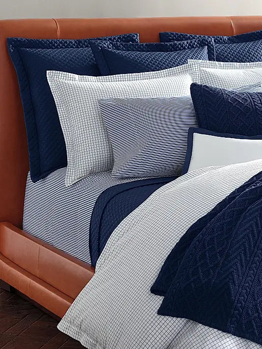 Organic Shirting Stripe 400-Thread Count Flat Sheet – Blue Stripe