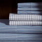 Organic Shirting Stripe 400-Thread Count Flat Sheet – Blue Stripe