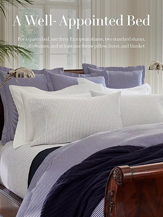 Organic Shirting Stripe 400-Thread Count Flat Sheet – Blue Stripe