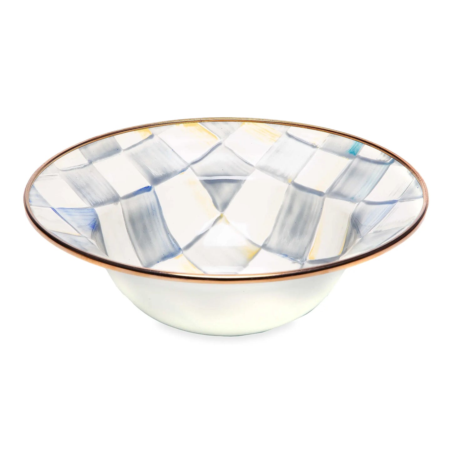 Sterling Check Enamel Breakfast Bowl