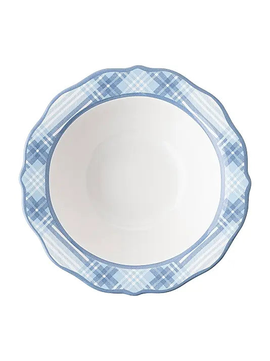 Chambray Tartan Ceramic Serving Bowl