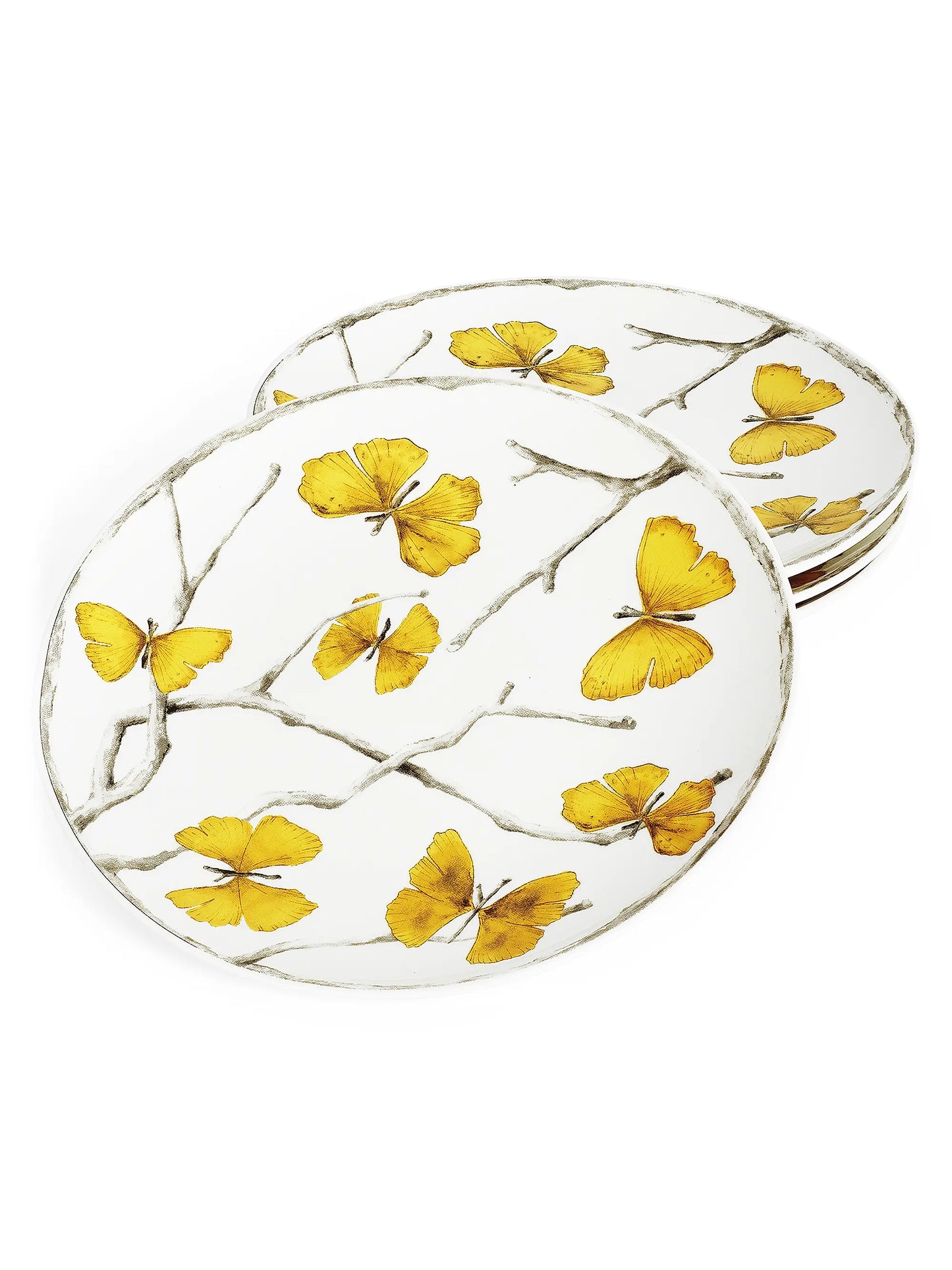 Butterfly Ginkgo Gold Tidbit Plate Set — 4 Pieces