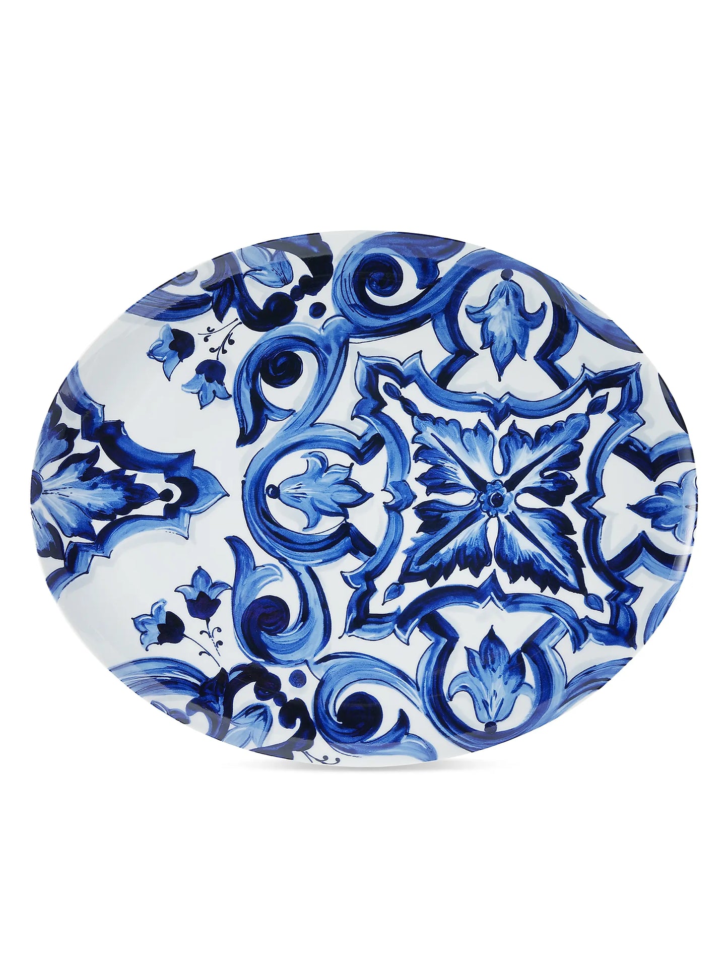 Blue Mediterraneo Fiore Medium Oval Serving Plate