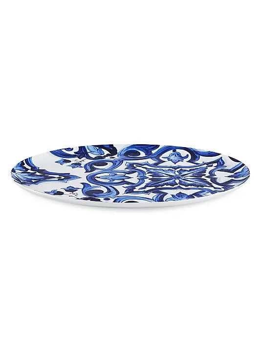 Blue Mediterraneo Fiore Medium Oval Serving Plate