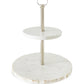Mother-Of-Pearl Marble 2-Tier Cake Stand