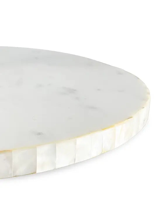 Mother-Of-Pearl Marble 2-Tier Cake Stand