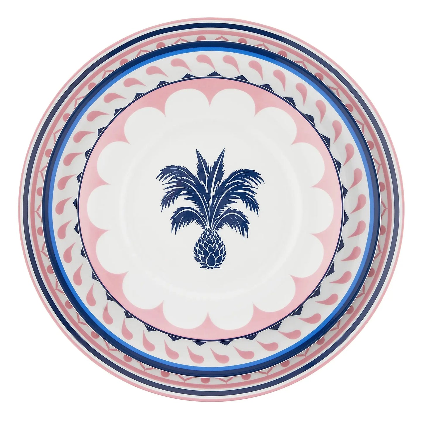 Jaipur Porcelain Charger Plate (Pink & Blue)