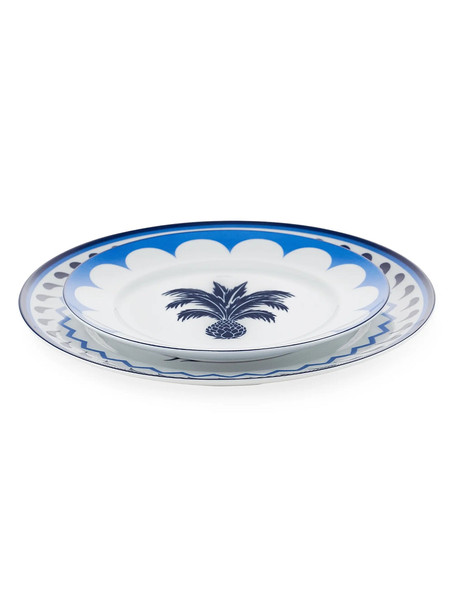 Ornate Porcelain Dinner Plate Set of 2