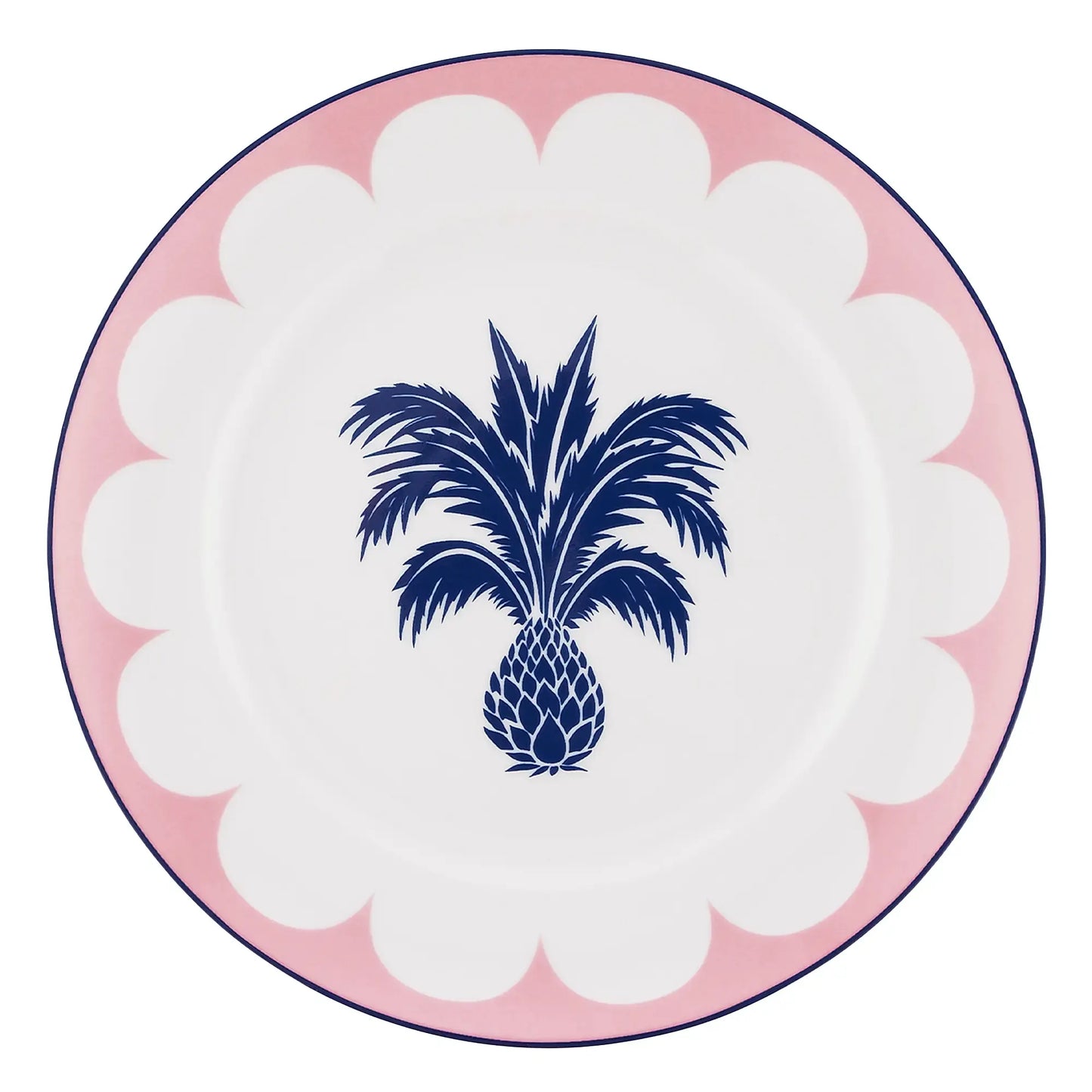 Jaipur Porcelain Dessert Plate Set (2-Piece, Pink & Blue)