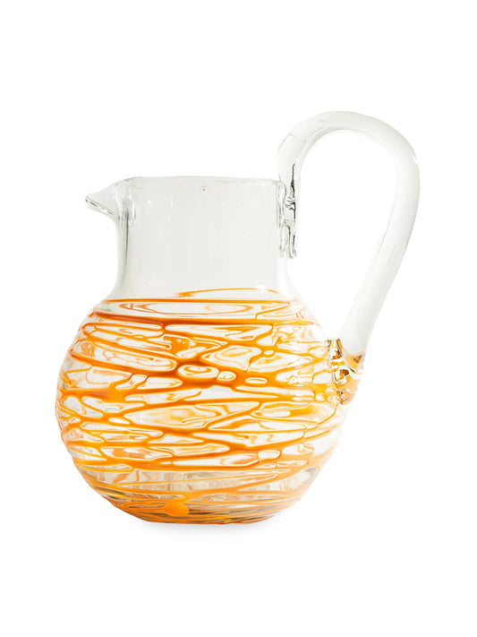 Handblown Swirl Glass Pitcher