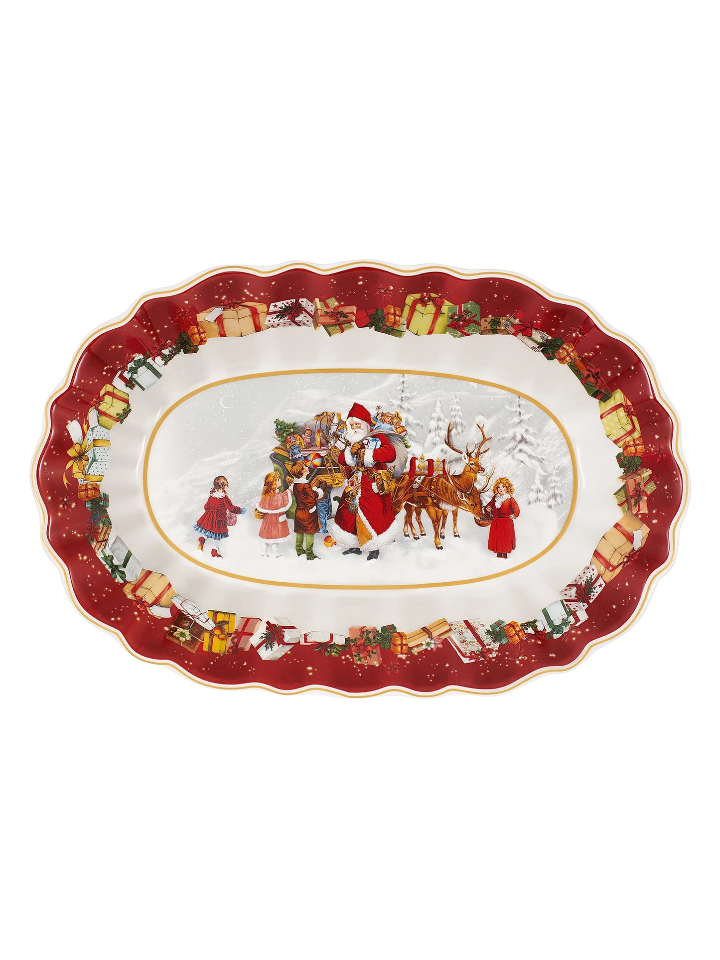 Toy's Fantasy Bowl Oval Large, Santa And Kids