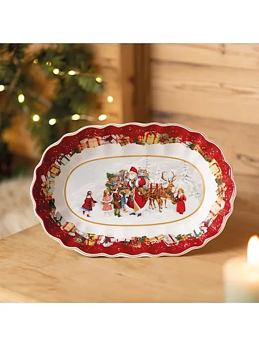Toy's Fantasy Bowl Oval Large, Santa And Kids