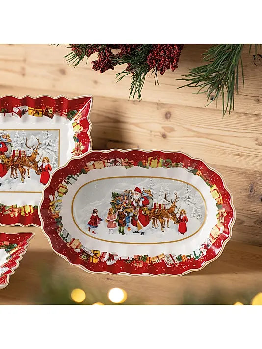 Toy's Fantasy Bowl Oval Large, Santa And Kids
