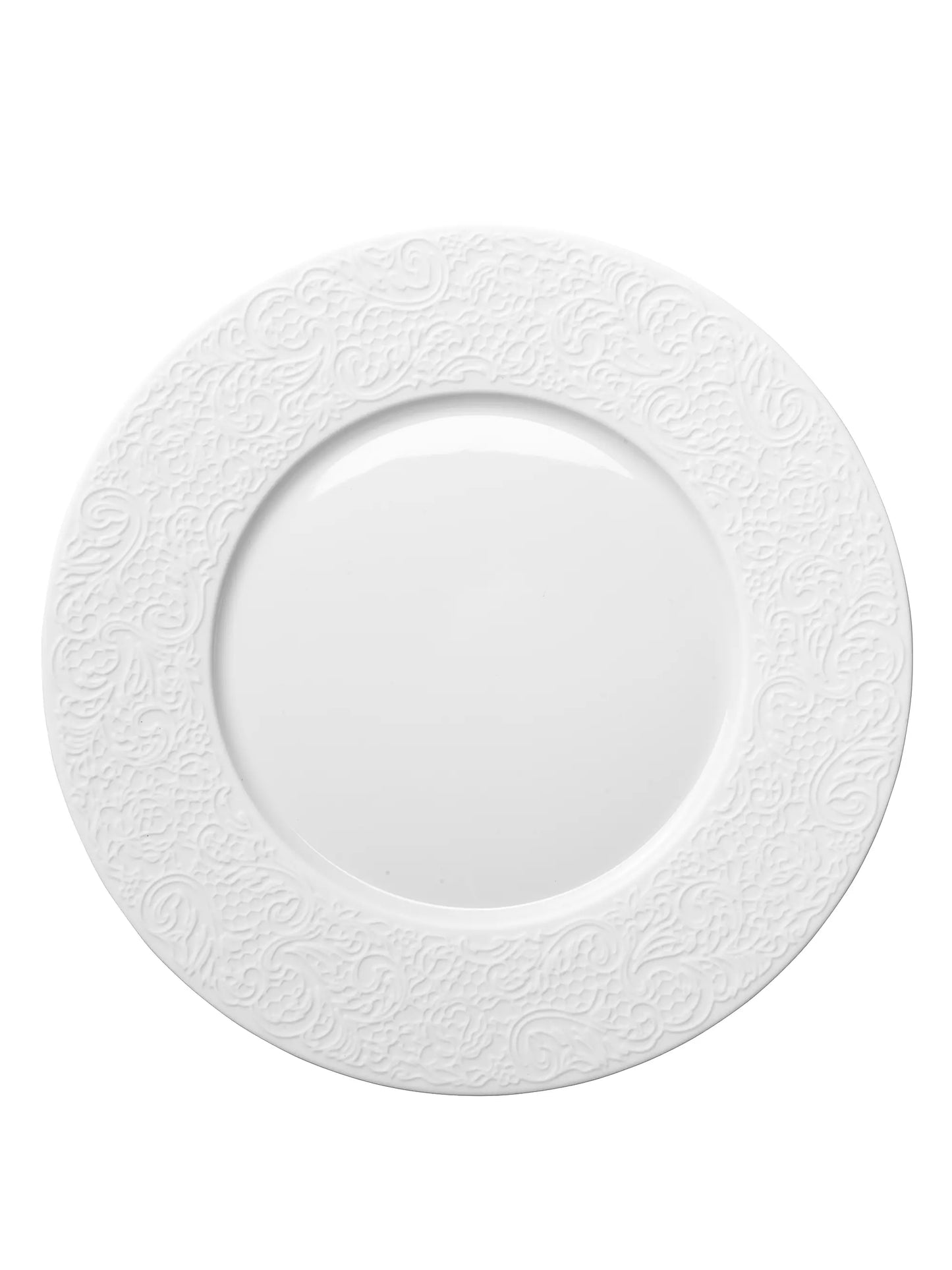 L Couture Elegant Lace-Rim Dessert Plate Set (4 Pieces)