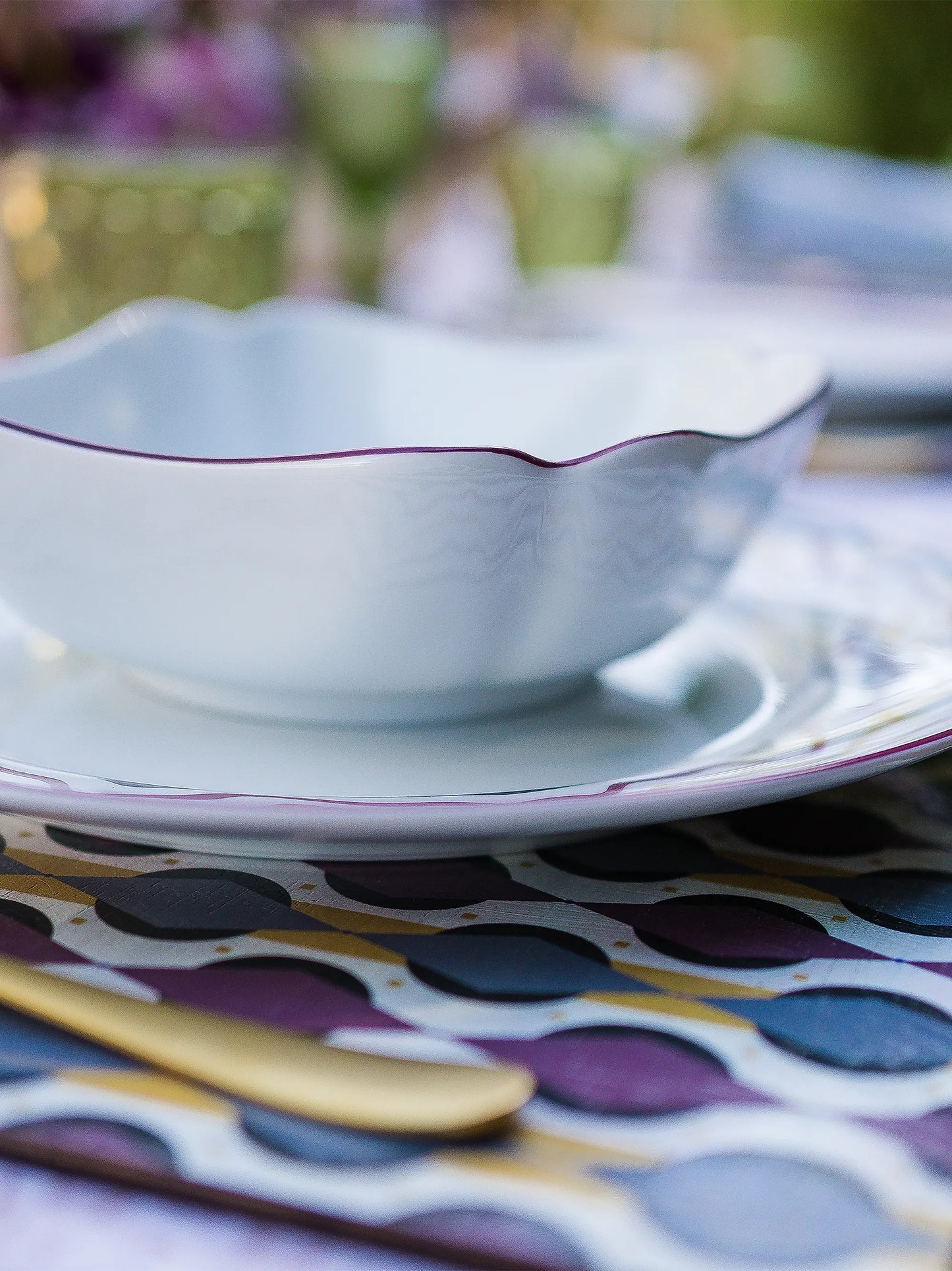 Entropia Red Porcelain Cereal Bowl Set (4-Piece)