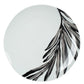 Leaf Motif Porcelain Dinner Plate Set (4-Piece, Monochrome)