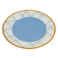 Grid Pattern Porcelain Dinner Plate Set (4-Piece)