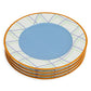 Grid Pattern Porcelain Dinner Plate Set (4-Piece)