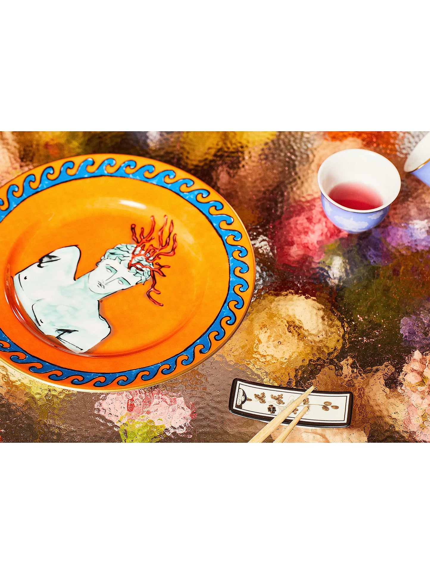 Il Viaggio di Nettuno Dessert Plate - Rock Orange